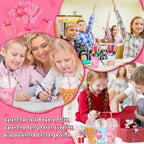 Pasimy 32 Set Valentine's Day Stationery Gift Valentine Classroom Exchange Gifts Include Cups Cards Pencils Stickers Erasers Stampers Sharpeners for Boy and Girl Prize Party Favor(Food) - Image 6