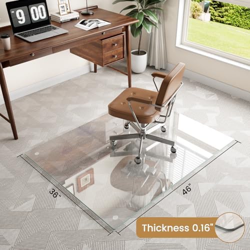 36"x46" Tempered Glass Chair mat for Carpet - Image 3
