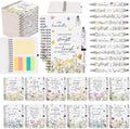 Sprial Notebooks with Pens Bulk, 48 Pack, 5.5 x 4.7 Inch Botanical by Culudea