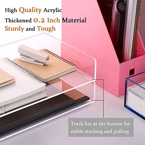 Paper Tray Organizer Clear Acrylic Desk Organizers and AccessoriesOffice Supplies Organization Stackable File Holder-Art Storage for School Classroom Workspace Letter Tray-2 Pack/2 Tier… - Image 5