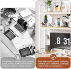 HUATOL Desktop Bookshelf for Computer Desk, 2-Tier Multipurpose Wood Countertop Bookshelf, Multipurpose Freestanding Storage Rack Display Shelf for Office, Home Decor, White - Image 7