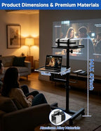 KOOV 2 Shelves Projector Stand, Max 47" Height Adjustable Laptop Stand - Image 6