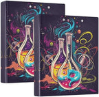 ALAZA Science Instrument Watercolor 3 Ring Binder 1.5 Inch Three Ring Office Binders w/clipboard & 3 Pockets, Hold 200 Sheets, 1 pc by ALAZA
