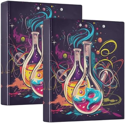 ALAZA Science Instrument Watercolor 3 Ring Binder 1.5 Inch Three Ring Office Binders w/clipboard & 3 Pockets, Hold 200 Sheets, 1 pc by ALAZA
