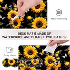 Mouse Pad,Large Desk Mat Set, 4in1 XL Mousepad + Keyboard Wrist Rest+Mouse Wrist Rest+Coaster with Ergonomic Desk Pad for Home Office Table Computer Cover -Sunflower Butterfly - Image 3