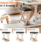 Adjustable Foot Rest Under Desk, Solid Wood Ergonomic Under Desk Footrest with Detachable Memory Foam Pad, Double Layer Foot Stool and Leg Rest with 3-Level Angle, for Home Office Gaming Chair - Image 5
