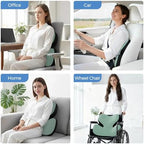 BEBAS Ergonomic Memory Foam Lumbar Support Pillow for Car, Green - Image 7