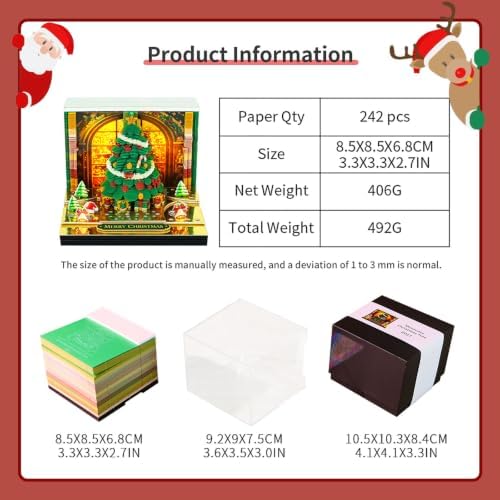 3D Calendar 2027,Time Piece Calendar 2027,Showcase Christmas Tree Tear Away Calendar,3D Memo Pad,Art Calendar Notepad,Christmas Gift,New Year Gift - Image 3