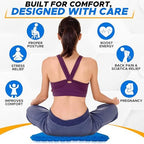 EcoNour Gel Seat Cushion for Long Sitting – Blue | Double-Layer Honeycomb Gel Cushion for Office Chair, Car & Wheelchair | Pain Relief for Tailbone, Sciatica & Back Support - Image 2