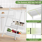 KINGRACK 4 Tier Slim Rolling Cart with Drawer, Metal Utility Storage Cart - Image 3