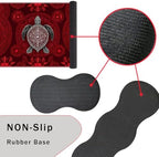Keyboard Wrist Rest and Mouse Pad with Wrist Support Set Ergonomic Coaster,Memory Foam,Easy Typing Pain Relief,Large XL Desk Mat 31.5"x 11.8",Turtle on Red - Image 3