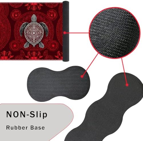 Keyboard Wrist Rest and Mouse Pad with Wrist Support Set Ergonomic Coaster,Memory Foam,Easy Typing Pain Relief,Large XL Desk Mat 31.5"x 11.8",Turtle on Red - Image 3