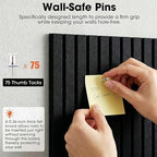 Large Cork Board for Walls 59" x 36",15 Pack 12"X12"Felt Bulletin Board Tiles with 120 Adhesive Tabs,Cork Board Alternative for Office Decor, Push Pin Board Wall Organizer- Black - Image 4