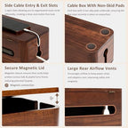Large Acacia Wood Cable Management Box - Cord Hider&Organizer for TV Wires - Image 7