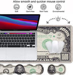 Ergonomic Keyboard Wrist Rest and Mouse Pad Wrist Rest Set, Large XXL Gaming Mousepad 31.5"x 11.8", Memory Foam, Easy Typing Pain Relief, Multifunctional Desk Mat for Office & Home, 1000 Dollar Bill - Image 3
