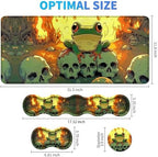 4Pcs Memory Foam Keyboard Wrist Rest Desk Mat Set, Flaming Frog Skull - Image 5