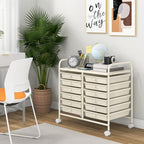 Giantex 12 Drawers Rolling Cart, Mobile Storage Drawer Cart, Classroom Organizer Cart for Office School Supplies Tools Scrapbook Paper Craft Small Printer, Utility Cart on Wheels, White - Image 4