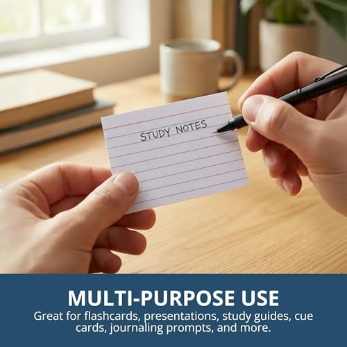Roaring Spring Mini Index Cards, 3" x 2.5", 36 Packs of 200 Small Note Cards, Lined & Blank Flashcards in Convenient Tray, Great for Studying, Tests, Speeches - Image 2