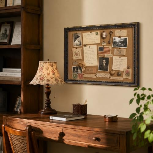 Framed Cork Memo Board 16x20 for Work Plan Notes Recipe Display,Black Gold - Image 6