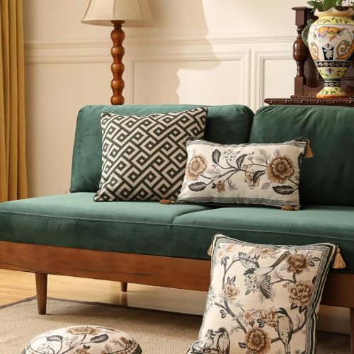 ISAENNE Vintage Linen Square Throw Pillow Cover,Set of 2,18"x18"-Murad B - Image 6