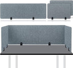 Yaomiao 3 Pcs Acoustic Desk Divider Soundproof Desk Privacy Panel Freestanding Desk Partitions Sound Absorbing for Students Office Reduce Noise Visual Distractions (47.3 x 16", 24 x 16", Light Gray) by Yaomiao