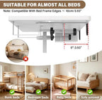 Bedside Shelf, Metal Shelf for Dorm Room Clip On Floating (White) - Image 6