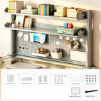 Desk Hutch Shelf with Pegboard for Dorm Office,Desktop Storage Organizer - Image 7