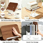 2-in-1 Adjustable Floor & Desktop Music Book Stand, White - Image 5