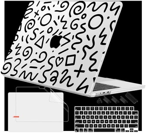 Case for 2026/2025/2024/2023 MacBook Air 15-inch Laptop Release M5 A3448 /M4 A3241 /M3 A3114 /M2 A2941, Stylish Protective Hard Shell Cover for MacBook Air 15.3 inch, Abstract Line by WelcomeViseNewitems