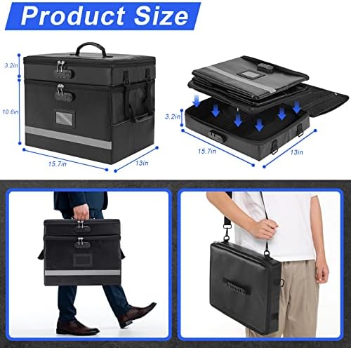 EXLIFBAG Fireproof File Organizer with Lock, 2 Layer - Image 3