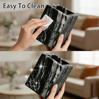 Natural Marble Toothbrush Holder: Pen Holder - Makeup Brush Holder - Marble Organizer for Vanity- Cup for Bathroom - Office & Home Utensil Holder - Desk Organizer - Dark Gray - Image 6