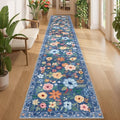 DUKINO 2x12 Washable Runner Rug, Non Slip Long Kitchen Runner Rug, Blue by DUKINO