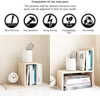 Jerry & Maggie Desktop Organizer Office Storage Rack Adjustable Wood Display Shelf, White, 5 Units, 16"L x 15.8"H x 6.8"W - Image 6