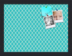 PinPix 16x12 inch Cork Bulletin Board. This Decorative Framed Pin Board Comes with Diamond Pattern in Neon Blue Design and Satin Black. Ideal for Home, Office Decor or School (PinPix-350) by PinPixBulletinBoards