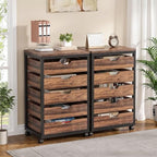 Tribesigns 5-Drawer File Cabinet Set of 2, Wood Mobile Storage Drawer by Tribesigns