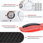 KYODOLED Red Safe Box with Digital Keypad Lock, Lock Box with Code for Personal Items, Metal Security Box for Cash, Passport, Jewelry, Ideal for Home, Office, Garage Sale, 11.8'' x 9.4'' x 3.5'' - Image 4