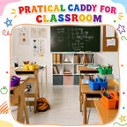 6 Pcs Plastic Classroom Caddy with Handle 4 Compartment Purple Classroom Caddies Organizer Classroom Caddy Portable for Teachers, Art Craft Crayon Marker Holder Baskets (Purple) - Image 4