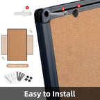 Extra Large Cork Bulletin Board 72" X 48", Black Aluminum Framed 6'x4' Corkboard for Wall, Wall Mounted Notice Pin Board with 18 Push Pins for School, Home & Office - Image 7
