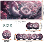Large Gaming Mouse Pad + Keyboard Wrist Rest + Wrist Support + Coaster Set, Memory Foam Ergonomic for Easy Typing, XXL Extended Gaming Mouse Pad Table Pad - Cherry Pink Dragon - Image 6