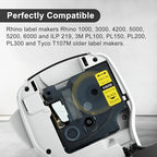 10 Pack Compatible for Dymo Rhino 18056 Black on Yellow 1/2" x 4.9' Industrial Heat Shrink Tube Labels for Rhino 1000 3000 4200 5000 5200 6000 3M Label Maker - Image 2