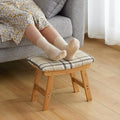 Foot Stool Ottoman Foot Rest Under Desk,Small Stool for Living Room, Bedroom and Kitchen (Natural Legs - Stripes Stool Surface) by Furshus