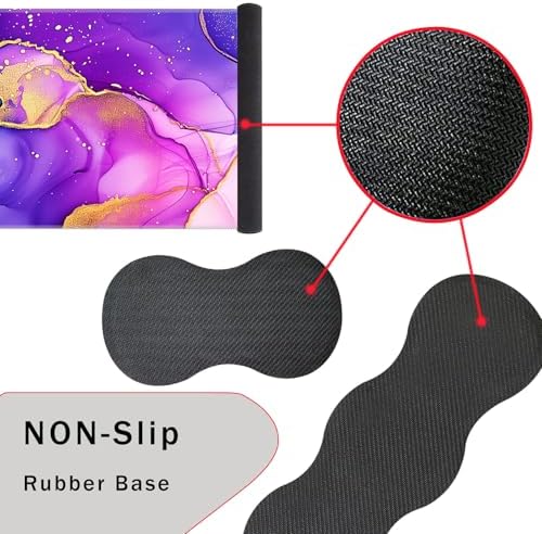 Keyboard Wrist Rest and Mouse Pad with Wrist Support Set Ergonomic Coaster,Memory Foam,Easy Typing Pain Relief,Large XL Desk Mat 31.5"x 11.8",Marble Purple - Image 3