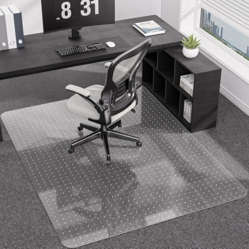 Office Chair Mat for Low Pile Carpet, Clear Heavy Duty Chair Mat with Lip by MZLCDW
