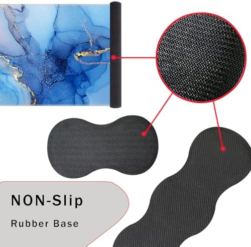 Keyboard Wrist Rest and Mouse Pad with Wrist Support Set Ergonomic Coaster,Memory Foam,Easy Typing Pain Relief,Large XL Desk Mat 31.5"x 11.8",Marble Texture - Image 3