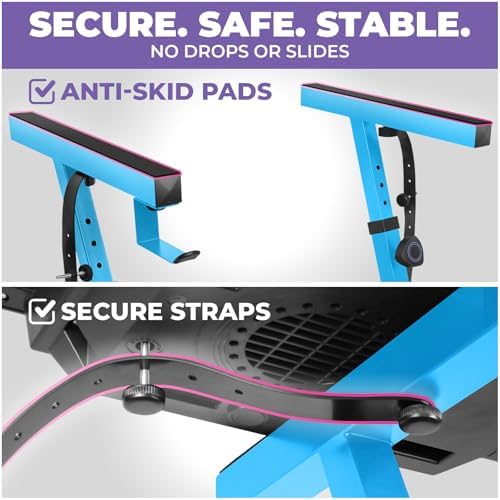 Liquid Stands Piano Keyboard Stand - Z Style Adjustable and Portable Heavy Duty Music Stand for Kids and Adults -Fits 54-88 Key Electric Pianos - Sturdy Musical Keyboard Stand (Light Blue) - Image 4