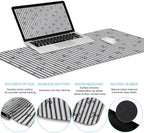 LIMKRIAN Black Striped Ergonomic Large Desk Mat Set with Wrist Rest - Image 5