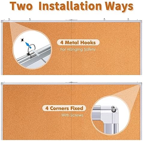 Maxtek Cork Board 48 x 36 in, Large Bulletin Board for Wall Aluminum Framed - Image 6