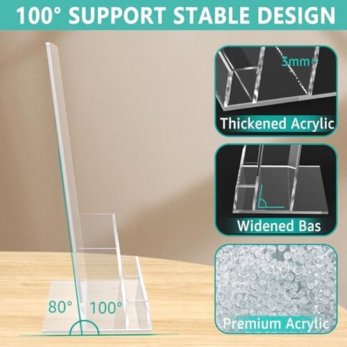 2 Pack Acrylic Brochure Holder 8.5 x 11 Inch with Business Card Holder, Clear Acrylic Brochure Holders Plastic Flyer Display Stand for Magazine, Pamphlet, Booklets, Menu, Journals, Literature - Image 3