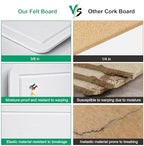 Large Bulletin Board 60" x 36" Felt Cork Board,Decor Pin Board, Warm White - Image 2