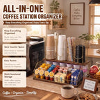 Geelin Coffee Cup and Lids Organizer with 4-compartment Double Layer - Image 4
